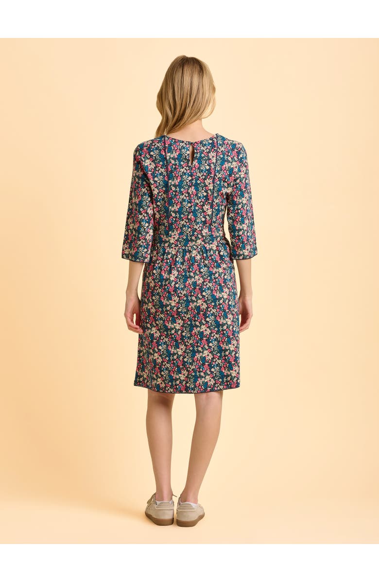 Brakeburn Freya 3/4 Sleeve Round Neck Dress, Alternate, color, Navy