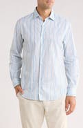 Rodd & Gunn Forest Gate Sport Fit Stripe Linen & Cotton Button-Up Shirt