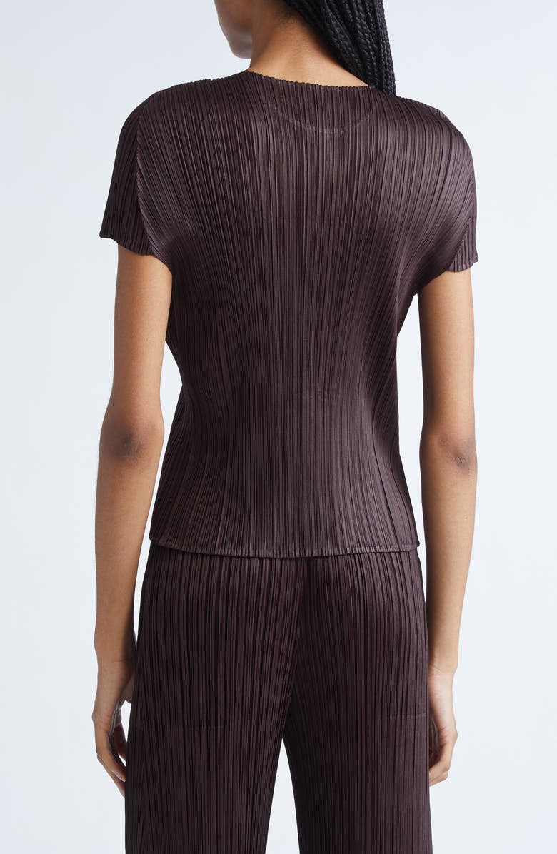 Pleats Please Issey Miyake Monthly Colors July Pleated Top, Alternate, color, Dark Brown