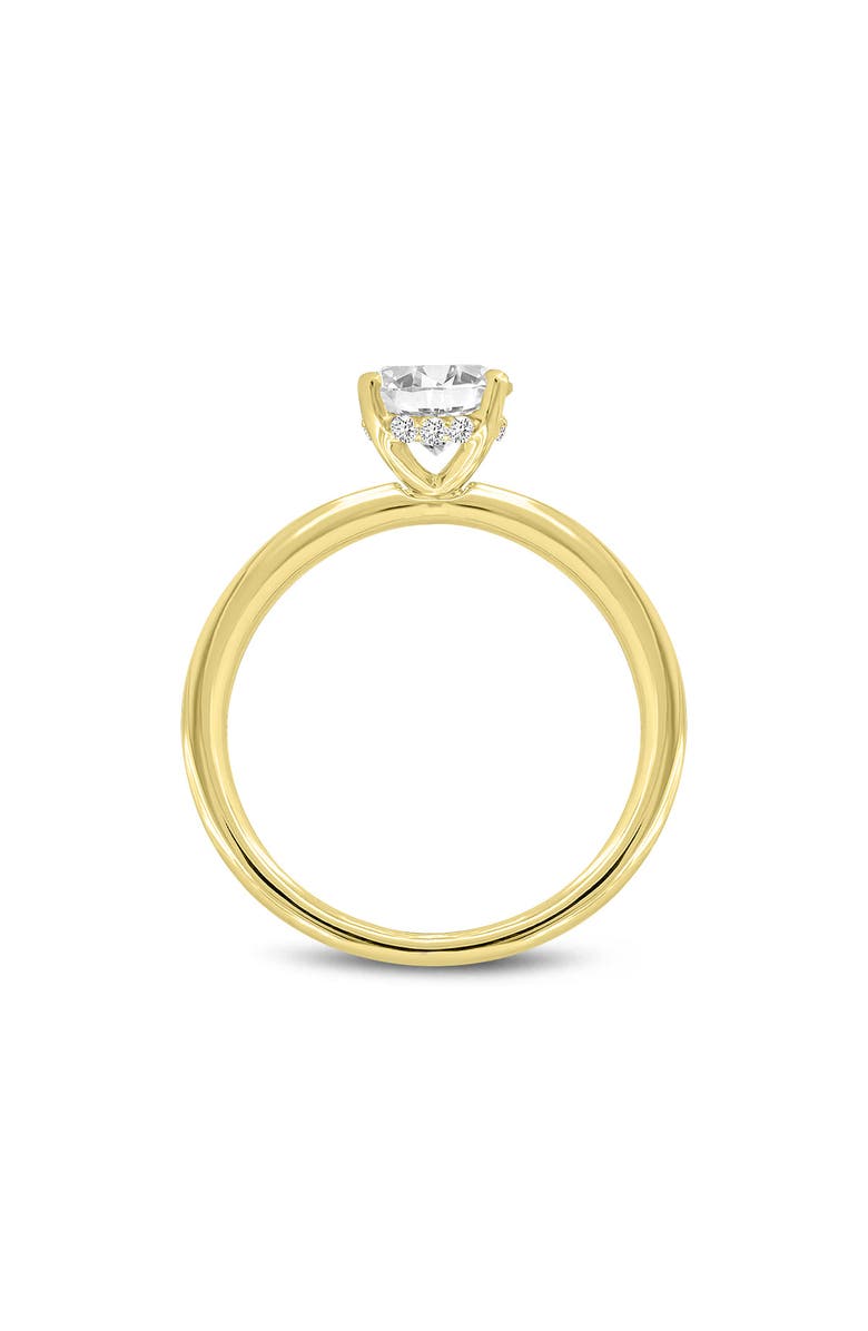 LuvMyJewelry Anastasia 14K Gold Oval Cut Solitaire Hidden Halo Ring - 1.55 Ct, Alternate, color, 14K Yellow Gold