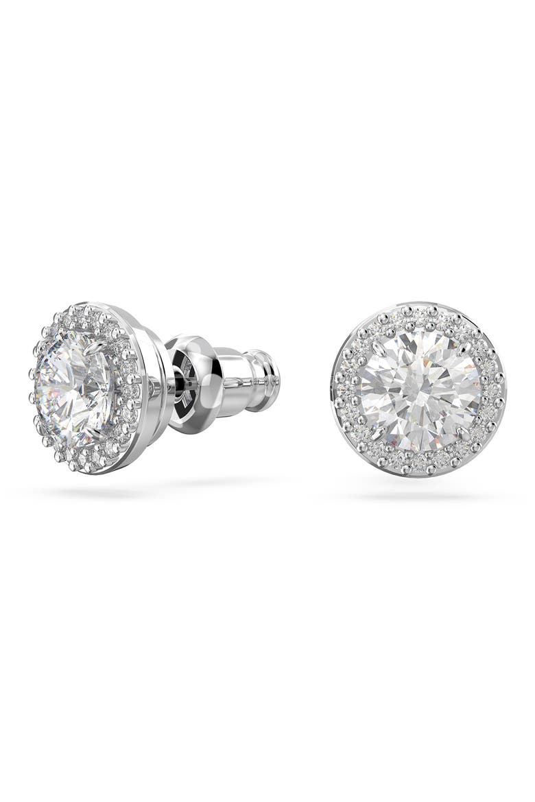 Una Pavé Crystal Stud Earrings, Alternate, color, SILVER