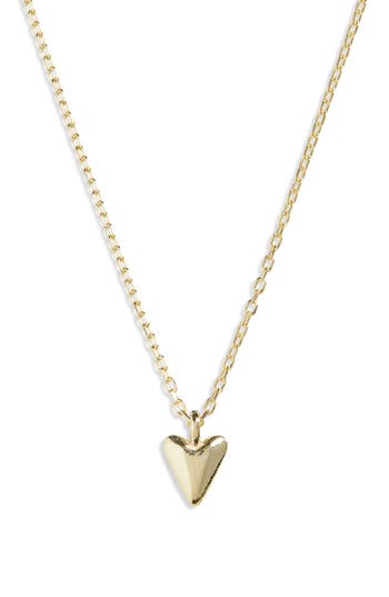 Argento Vivo Pointed Heart Pendant Necklace In Gold
