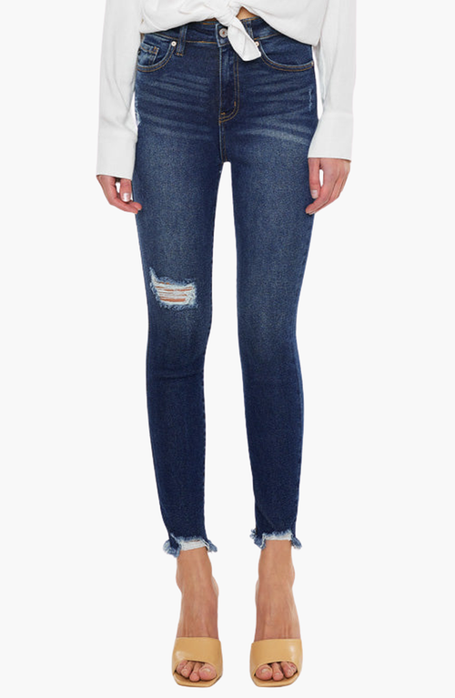 Kancan Phoenix High Rise Ankle Skinny Jeans In Blue