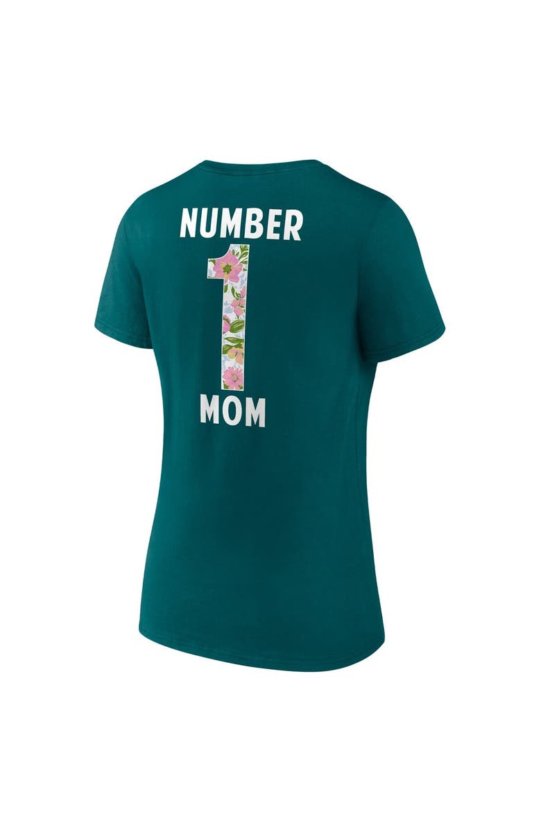FANATICS Women's Fanatics Midnight Green Philadelphia Eagles Plus Size Mother's Day Floral V-Neck T-Shirt, Alternate, color, Green
