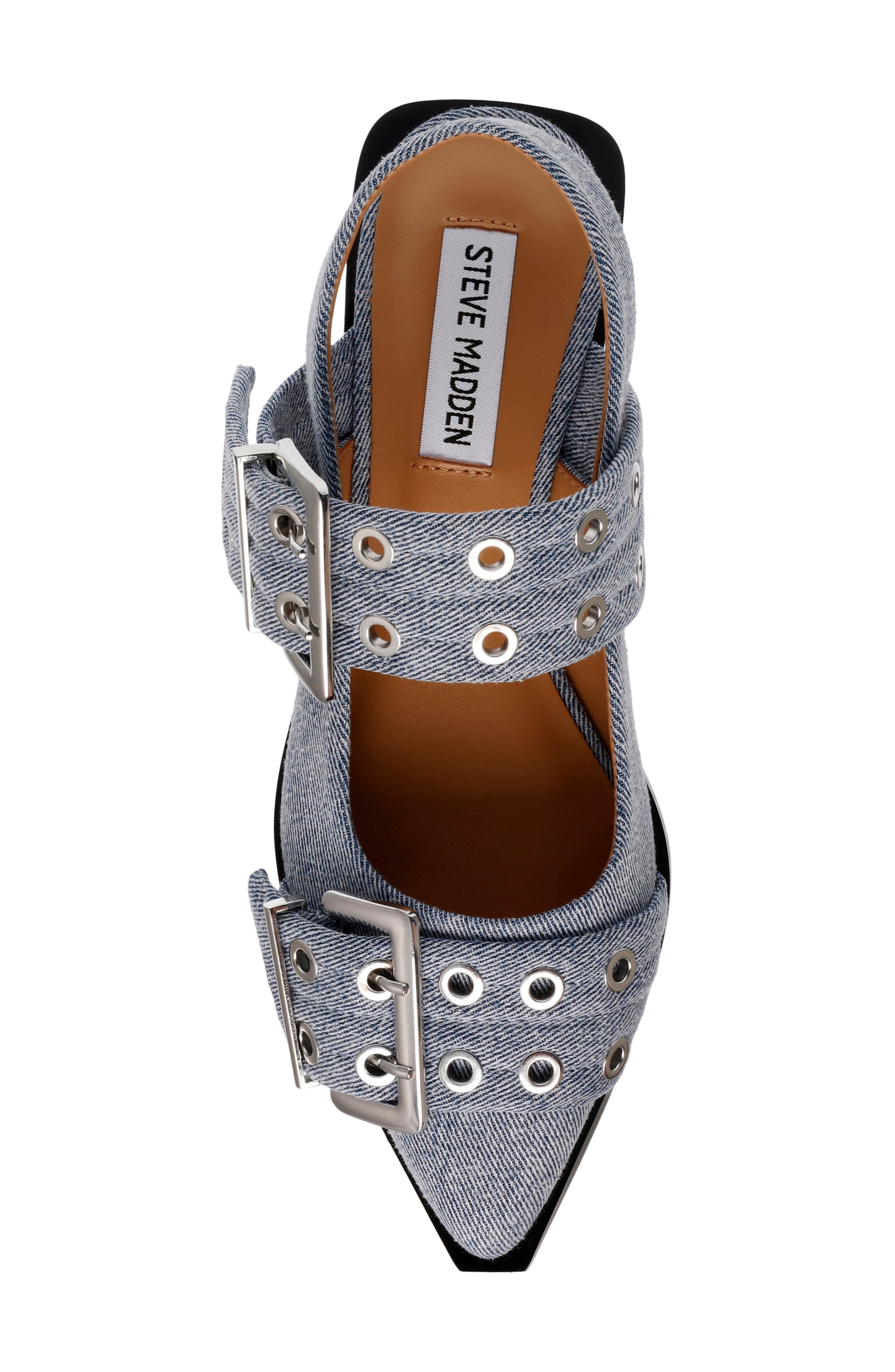 Graya Slingback Pointy Toe Flat, Alternate, color, DENIM