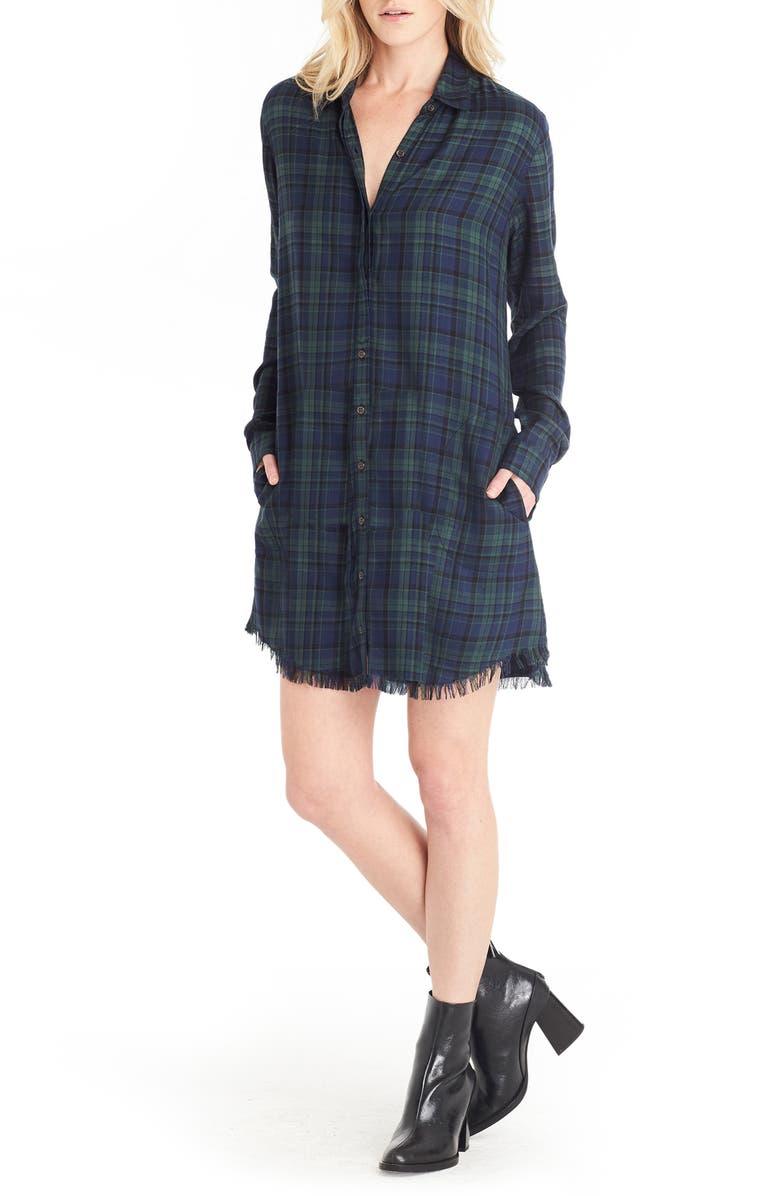 Michael Stars Plaid Shirtdress, Main, color, 