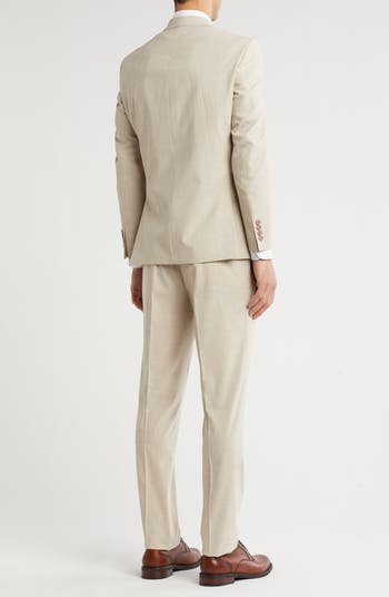 Slim Fit Solid Notch Lapel Stretch Suit
