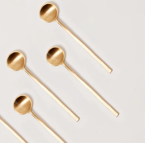 Fleck Wabi Dessert Spoons In Gold