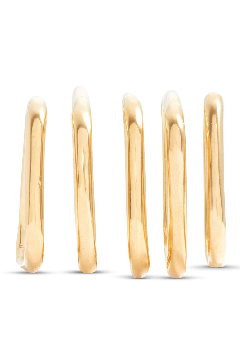 Laini Set of 5 Stacking Rings, Alternate, color, GOLD