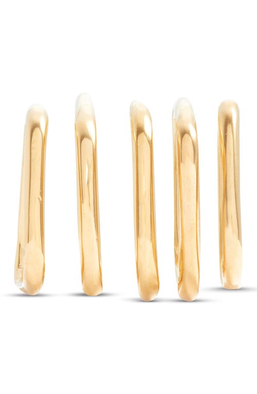 Soko Laini Set Of 5 Stacking Rings In Gold