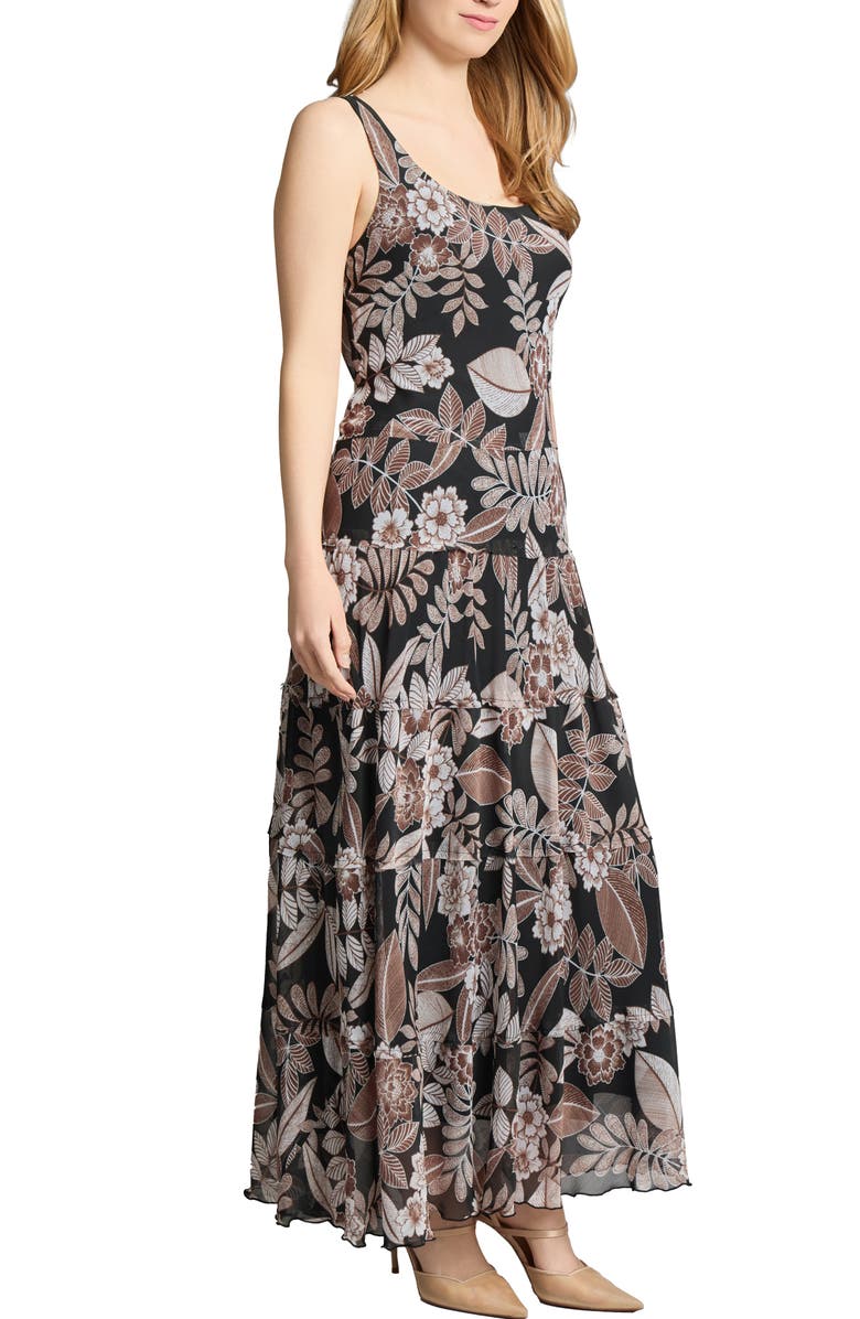 Jones New York Floral Sleeveless Chiffon Maxi Dress, Alternate, color,