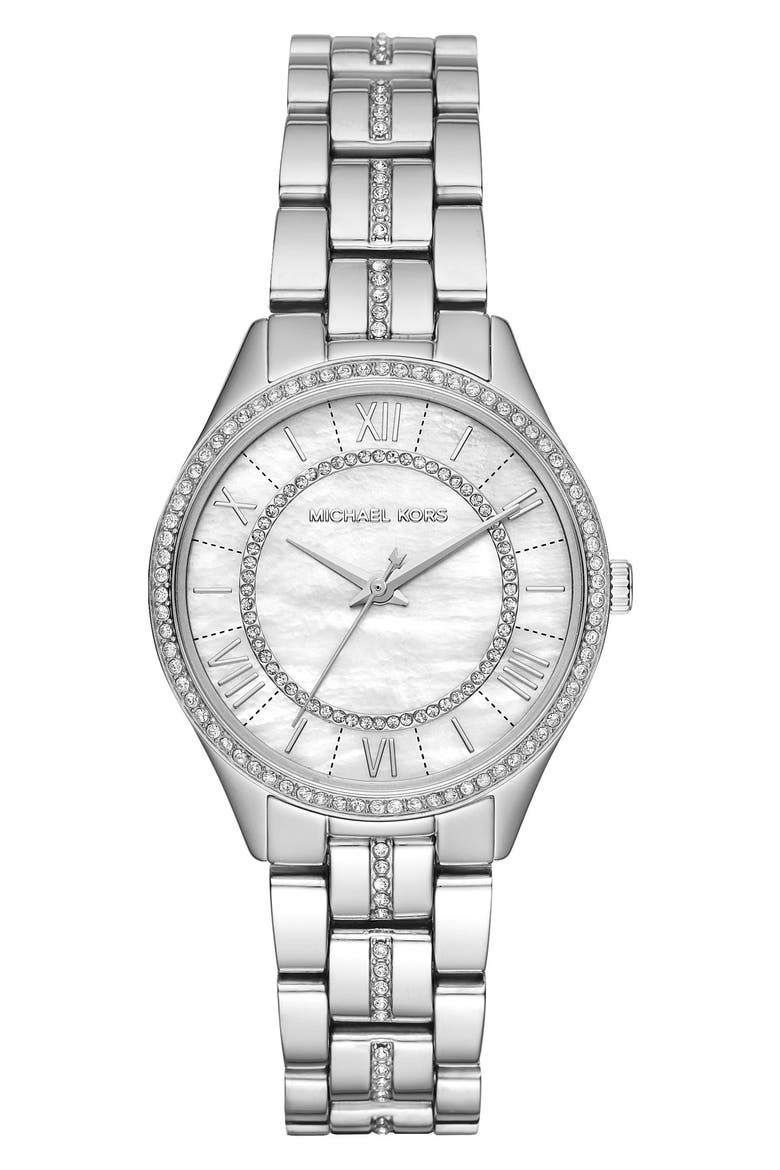 Lauryn Bracelet Watch, 33mm, Main, color, SILVER