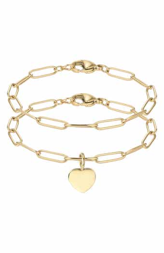 Set of 2 Assorted Paper Clip Chain Bracelets