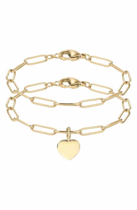 Adornia Set of 2 Assorted Paper Clip Chain Bracelets