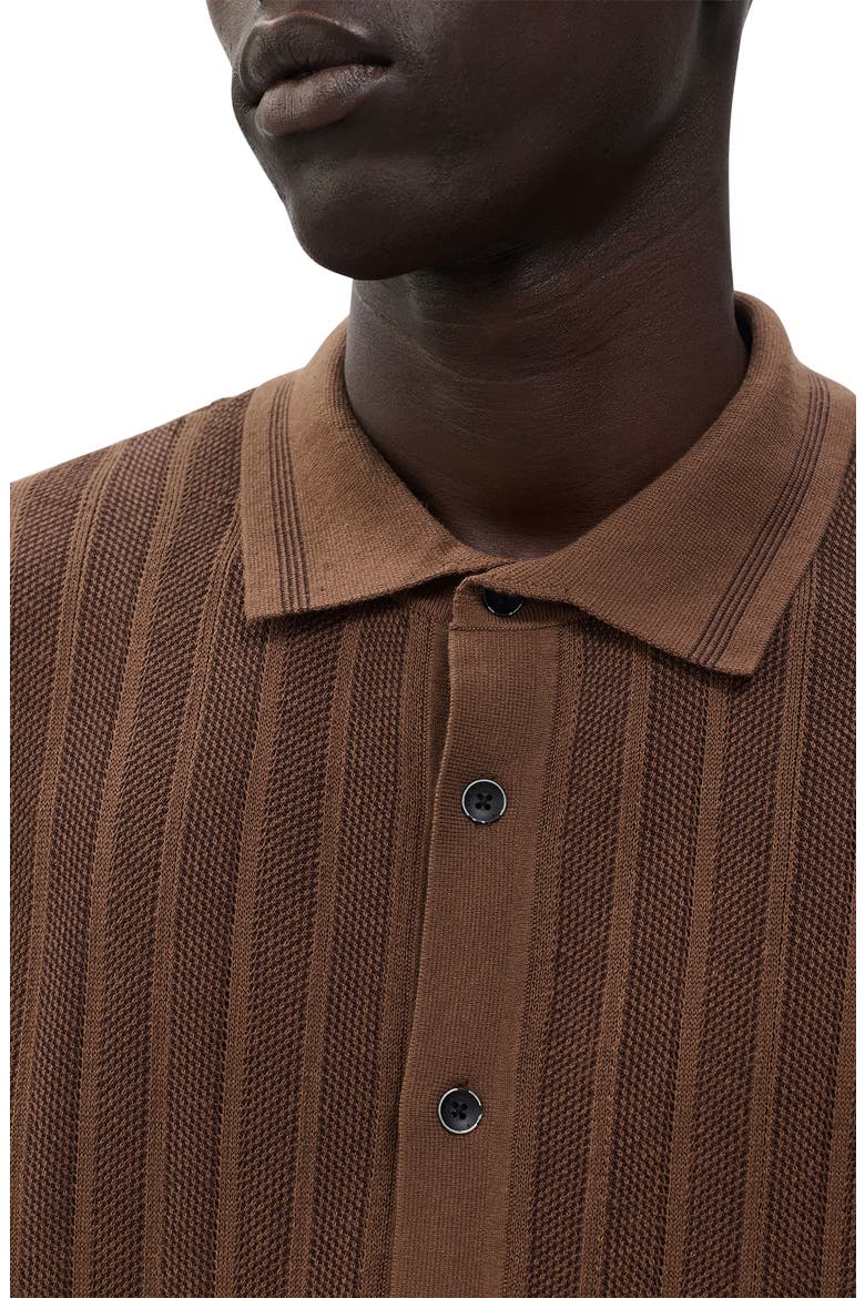 Harvey Long Sleeve Knit Button-Up Shirt, Alternate, color, COFFEE