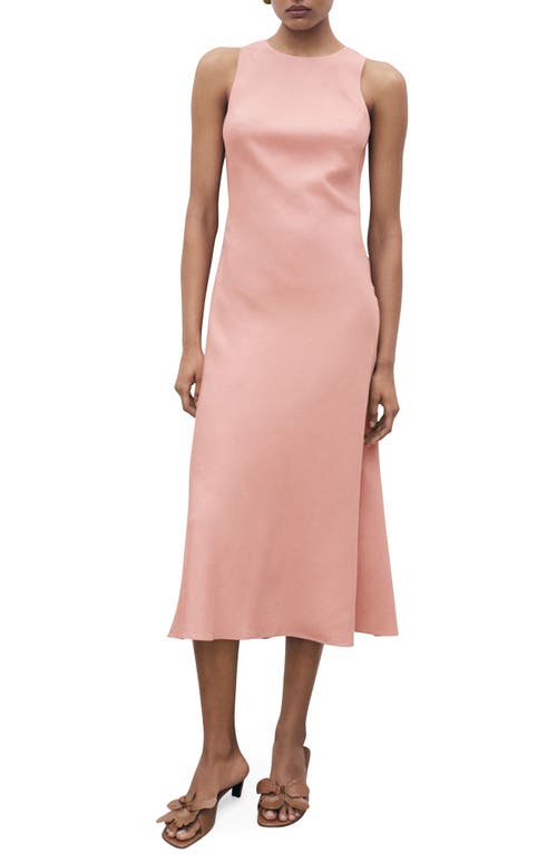 Mango Midi-dress With Straps In Pink