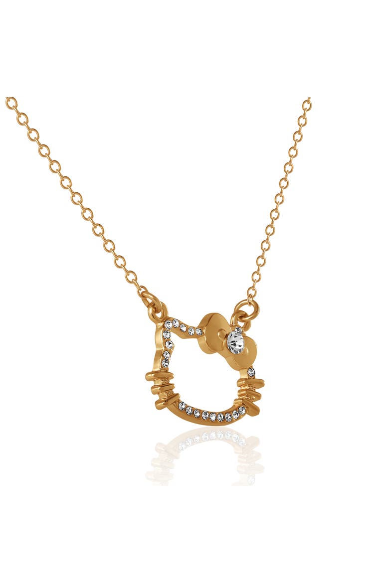 Outline Pendant Necklace with Chain in Gold Tone, Alternate, color, Gold Tone