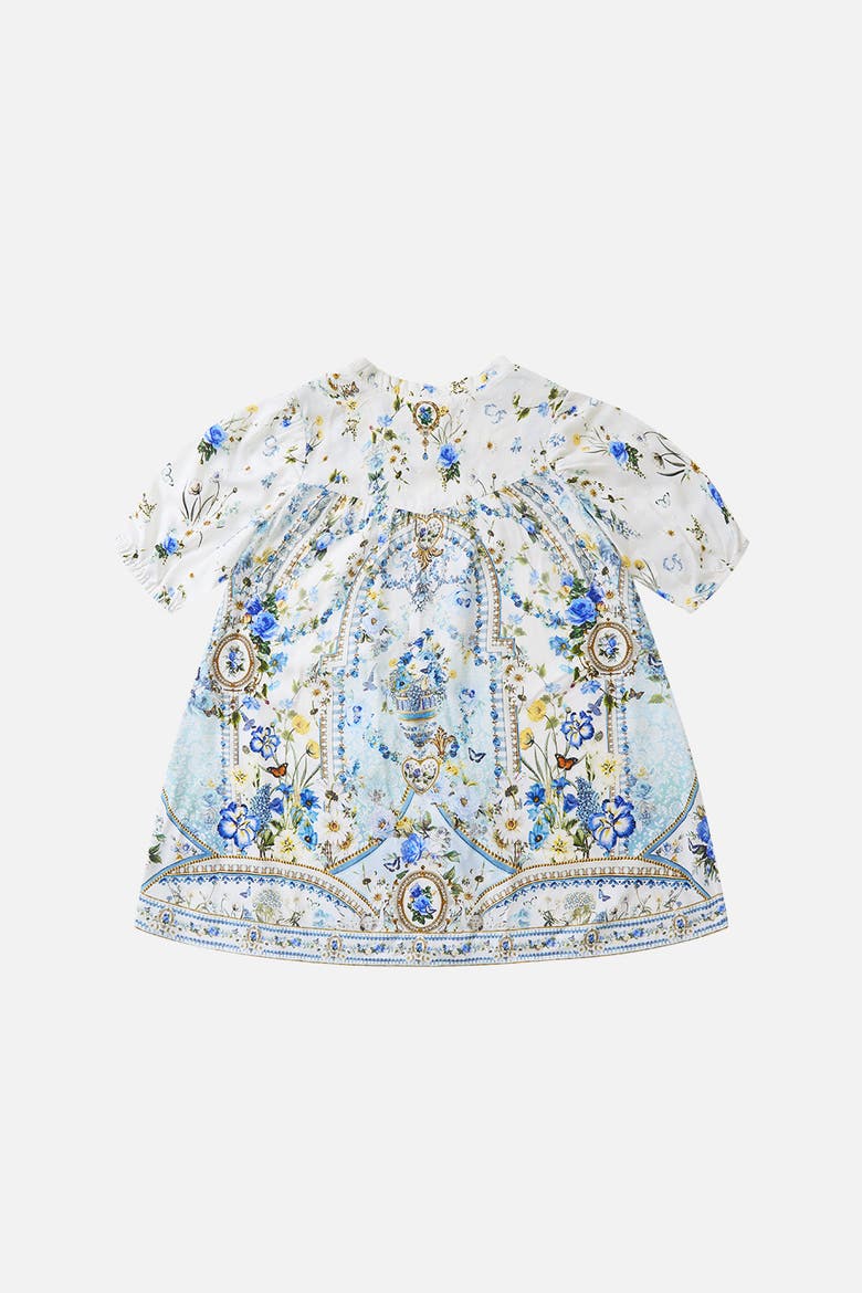 Kids Puff Sleeve Shirt Dress W Pintucks, Alternate, color, Dandelion Skies