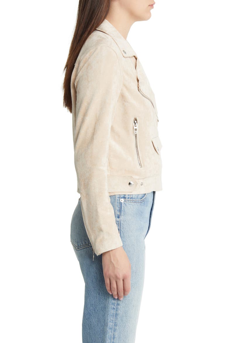 Faux Suede Moto Jacket, Alternate, color, BRICKWALL
