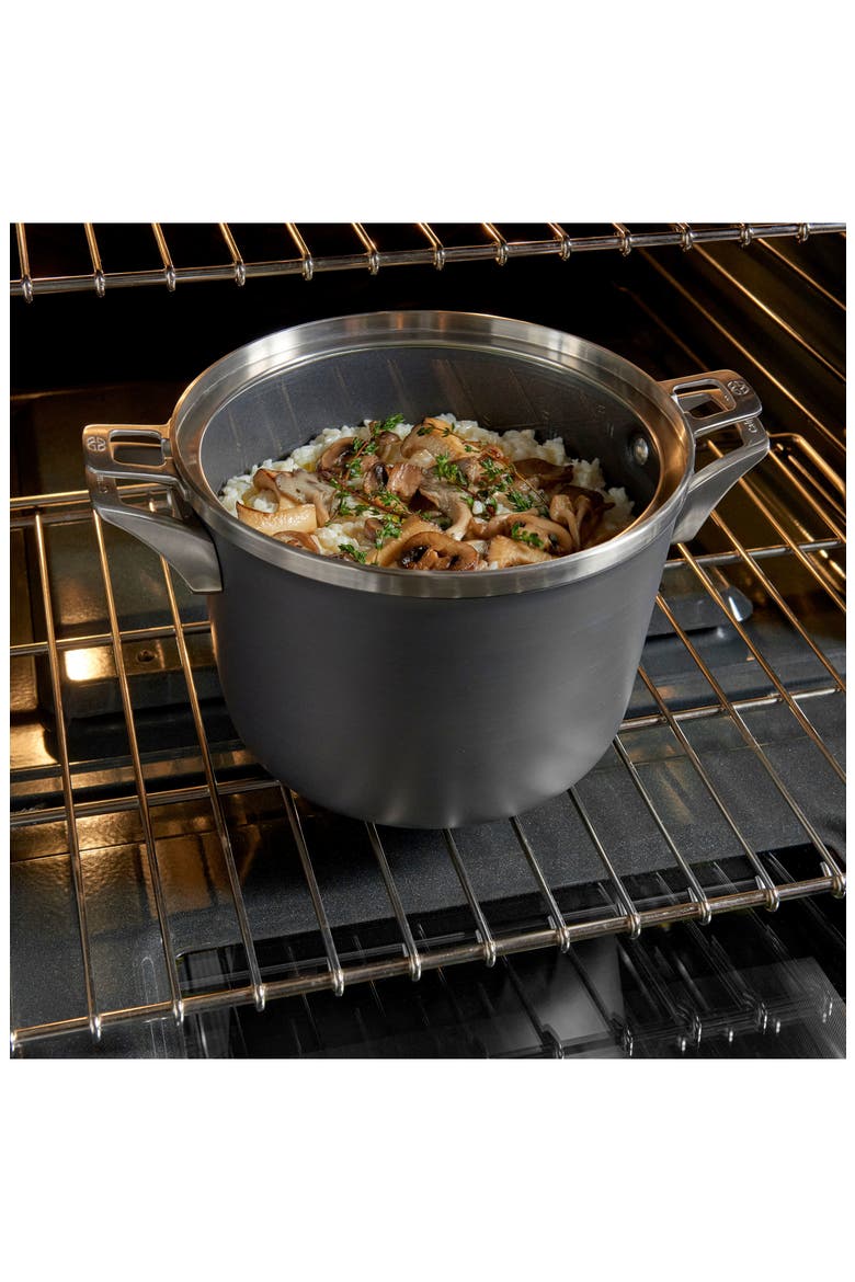 Premier Space Saving Hard Anodized Nonstick 12-Quart Stockpot with Lid, Alternate, color, BLACK