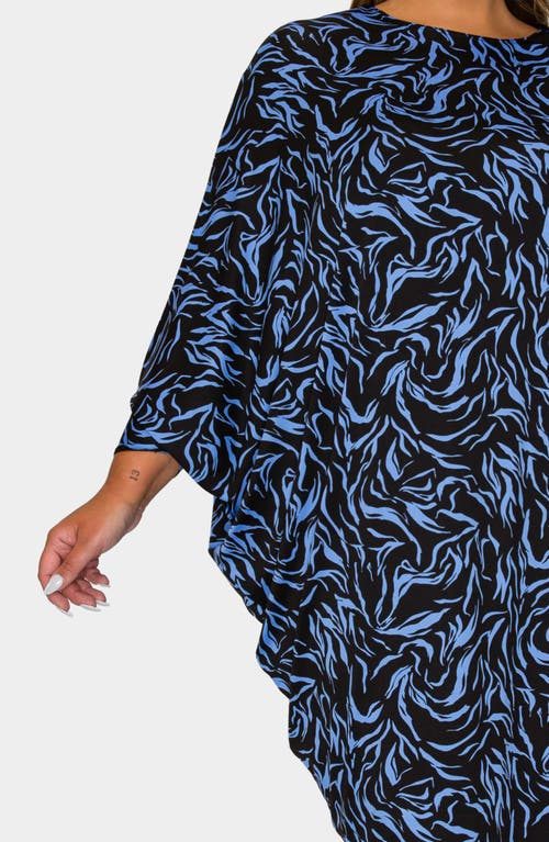 L I V D Jessica Asymmetric Long Sleeve Maxi Dress In Blue
