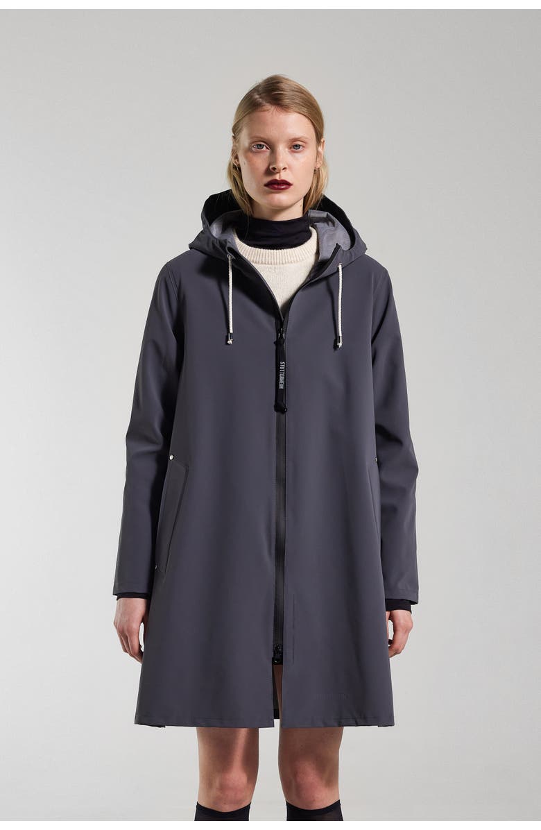 Stutterheim Mosebacke Lightweight Zip Matte Raincoat, Main, color, Metal