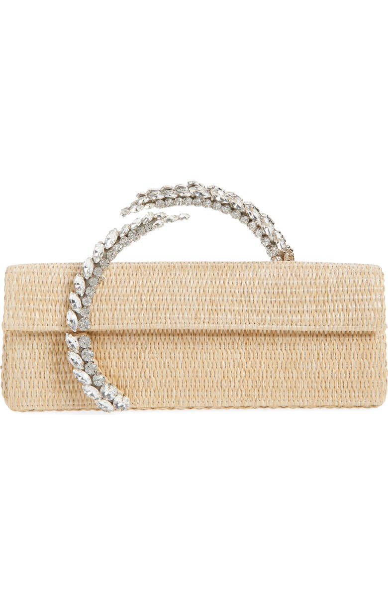 L’alingi Karma Crystal Handle Clutch, Main, color, Beige