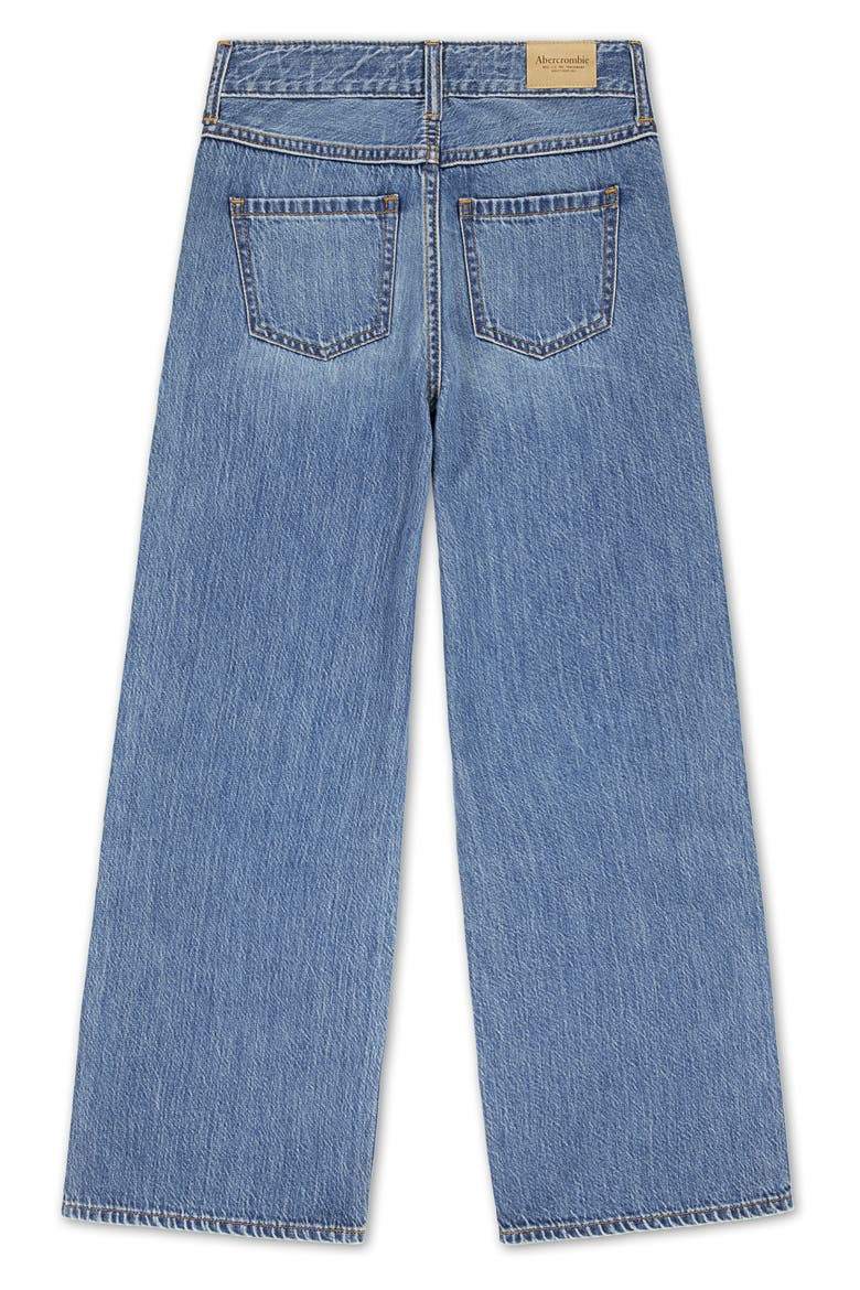 Kids' Ripped High Waist Wide Leg Jeans, Alternate, color, MGYANF DUS