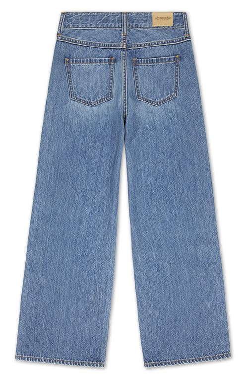 Abercrombie Kids Kids' Ripped High Waist Wide Leg Jeans In Blue