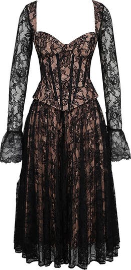 Raquel Long Sleeve Lace Corset Dress
