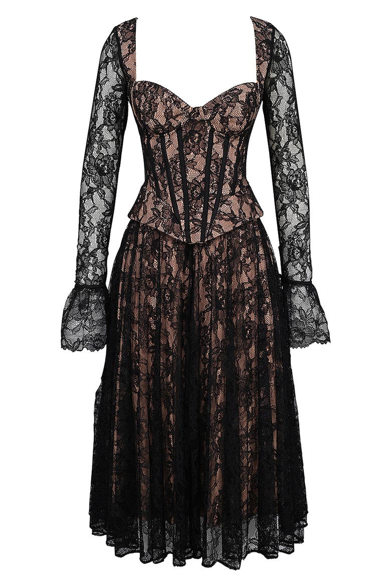 long sleeve lace corset dress lyse