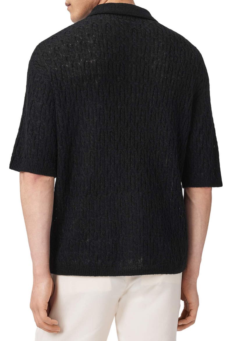 Cyclone Textured Short Sleeve Polo, Alternate, color, BLACK