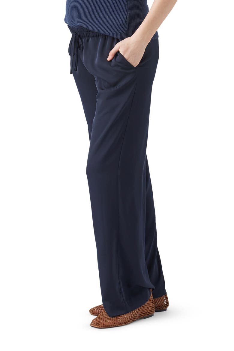 Tamara Satin Pull-On Pant, Alternate, color, Midnight