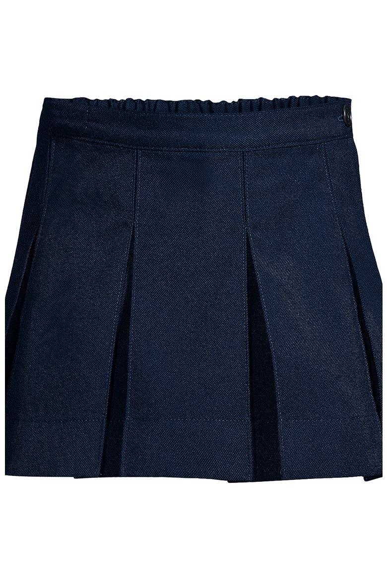 School Uniform Girls Solid Box Pleat Skirt Above Knee, Main, color, Classic Navy