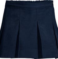 Lands' End School Uniform Girls Solid Box Pleat Skirt Above Knee