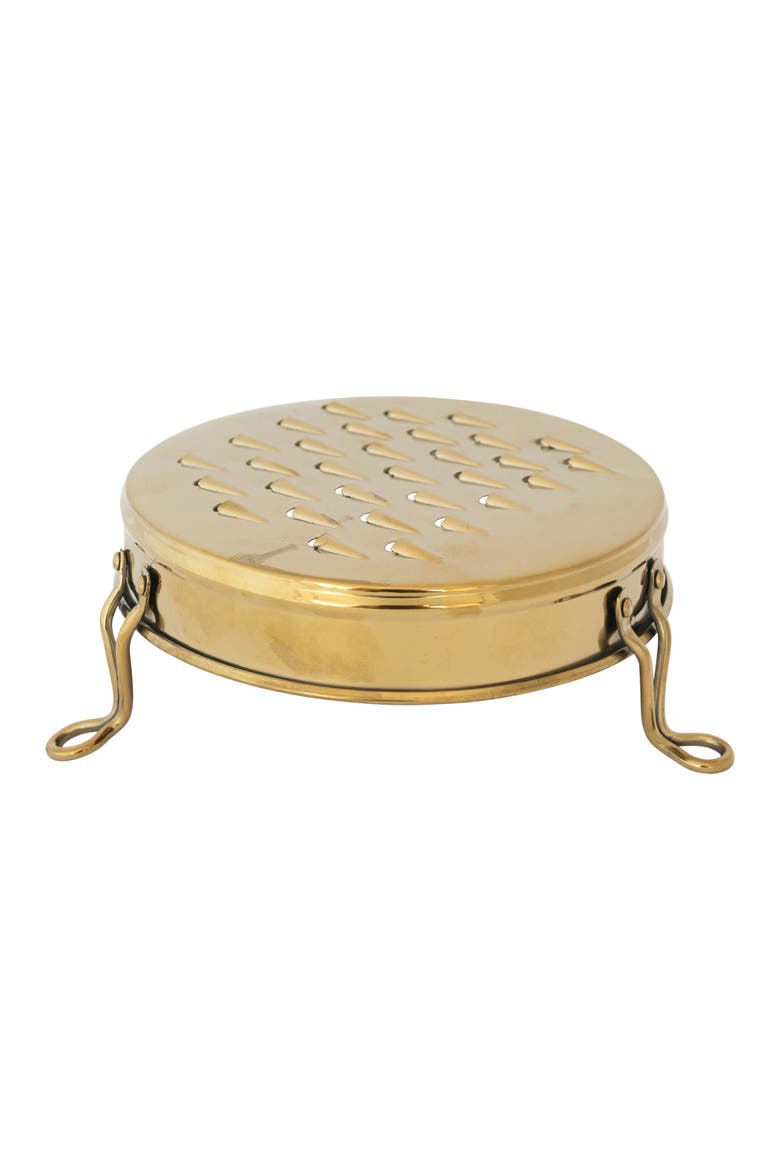 Round Stainless Steel Footed Grater, Gold Finish, Alternate, color, Gold