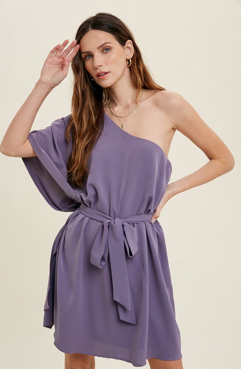 WISHLIST One Shoulder Minidress, Alternate, color, Midnight