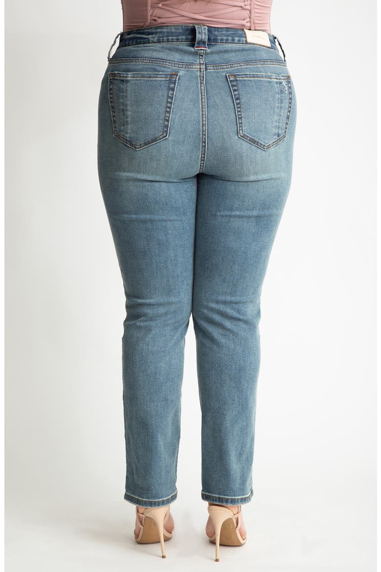 High Waist Straight Leg Jeans, Alternate, color, STELLA