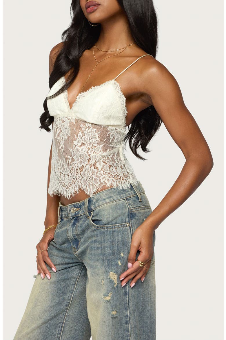 Ottilie Lace & Satin Effect Camisole, Alternate, color, IVORY