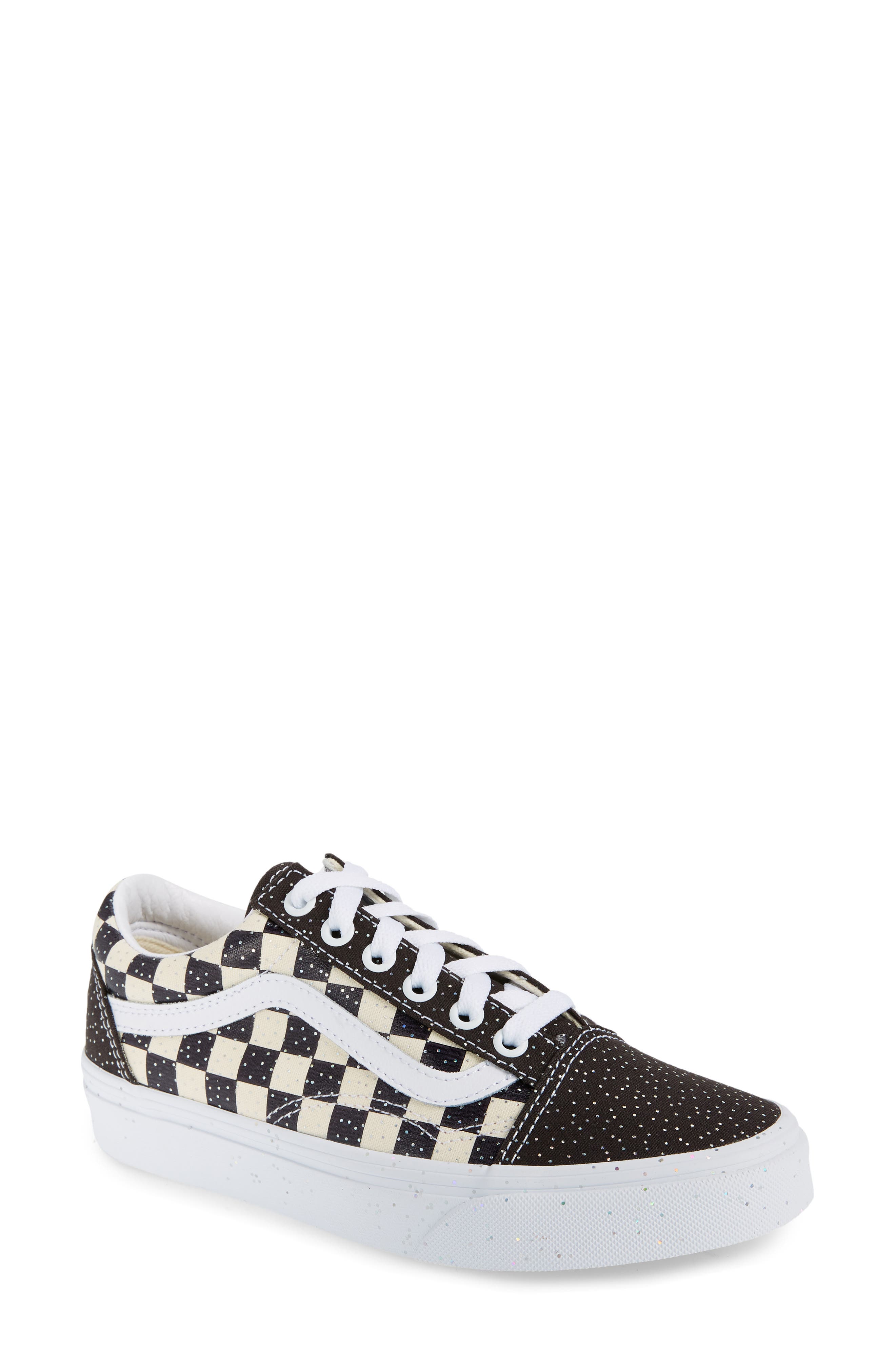 Old Skool Check Sneaker, Main, color, CONFETTI BLACK/ TRUE WHITE