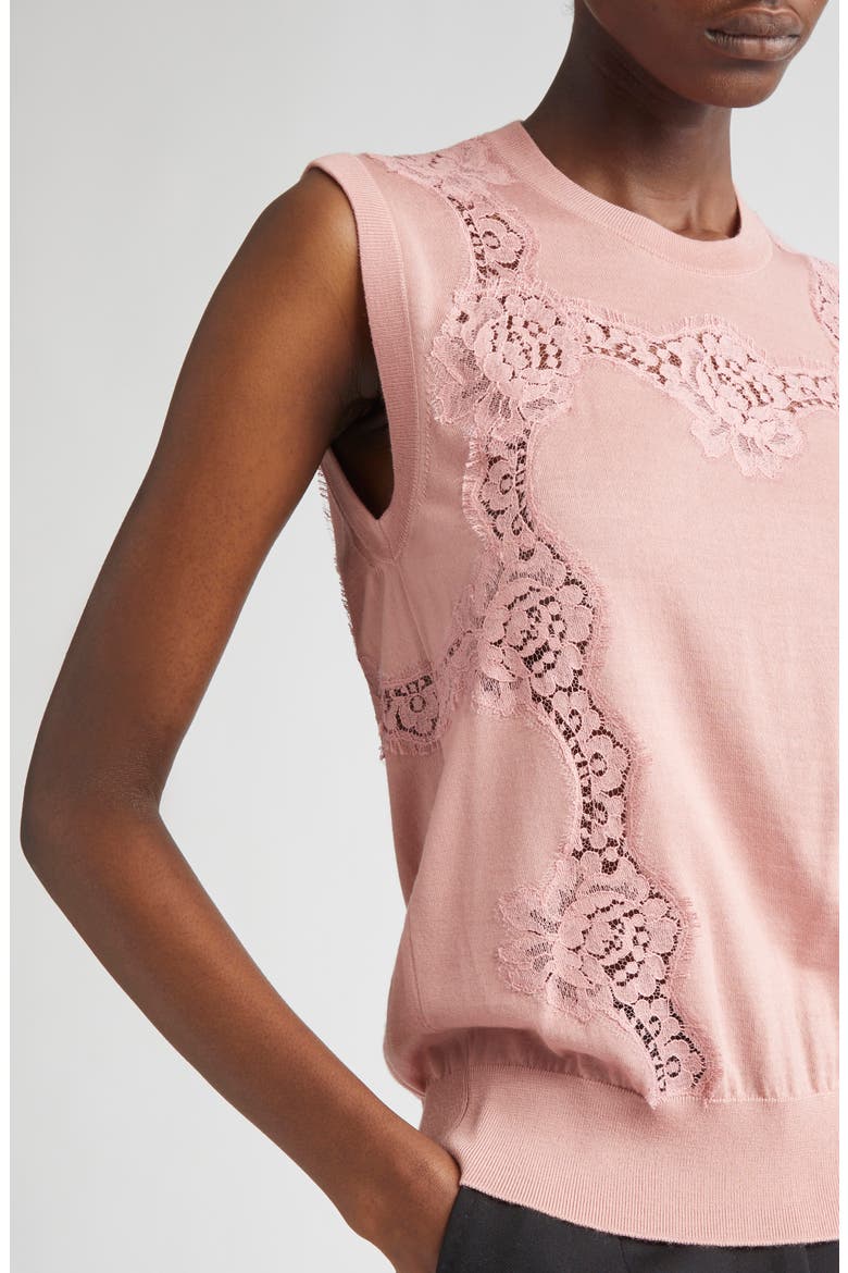 Lace Trim Sweater Tank, Alternate, color, ROSA POLVERE SCURO