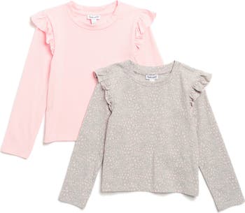 Kids' Assorted 2-Pack Ruffle Long Sleeve T-Shirt