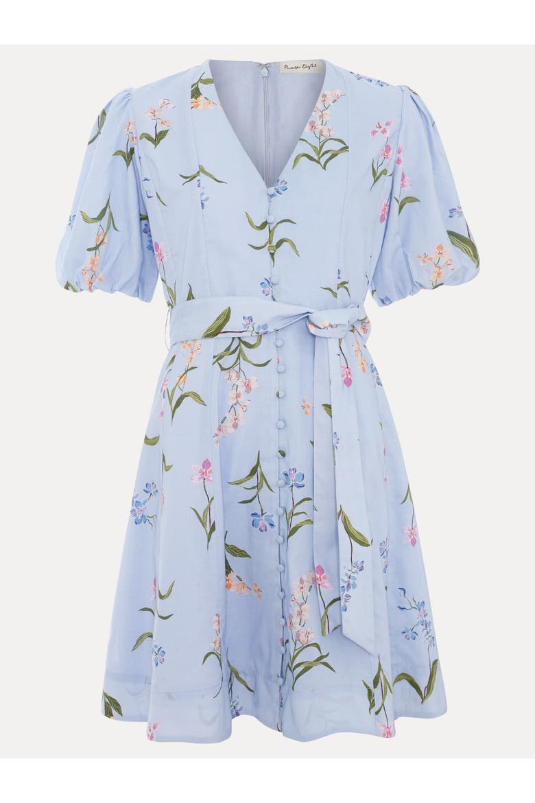 Velma Floral Mini Dress, Alternate, color, Blue