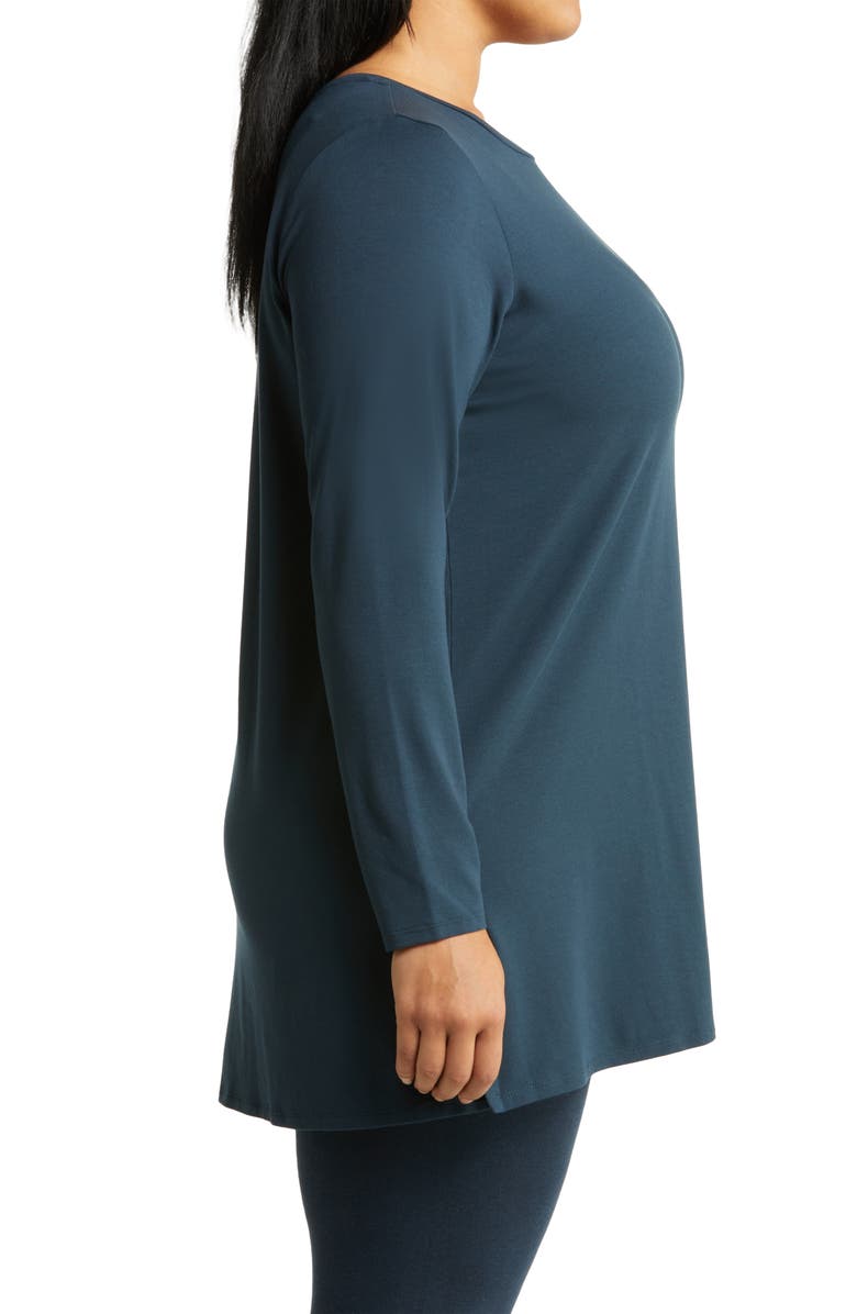 Eileen Fisher Crewneck Long Sleeve Tunic Top, Alternate, color,