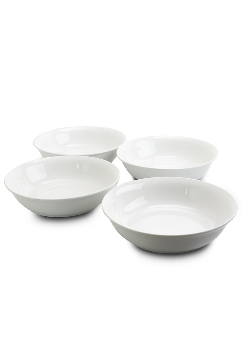 Wide 8.75 in. Stoneware Dinner and Serving Bowls, Main, color, White