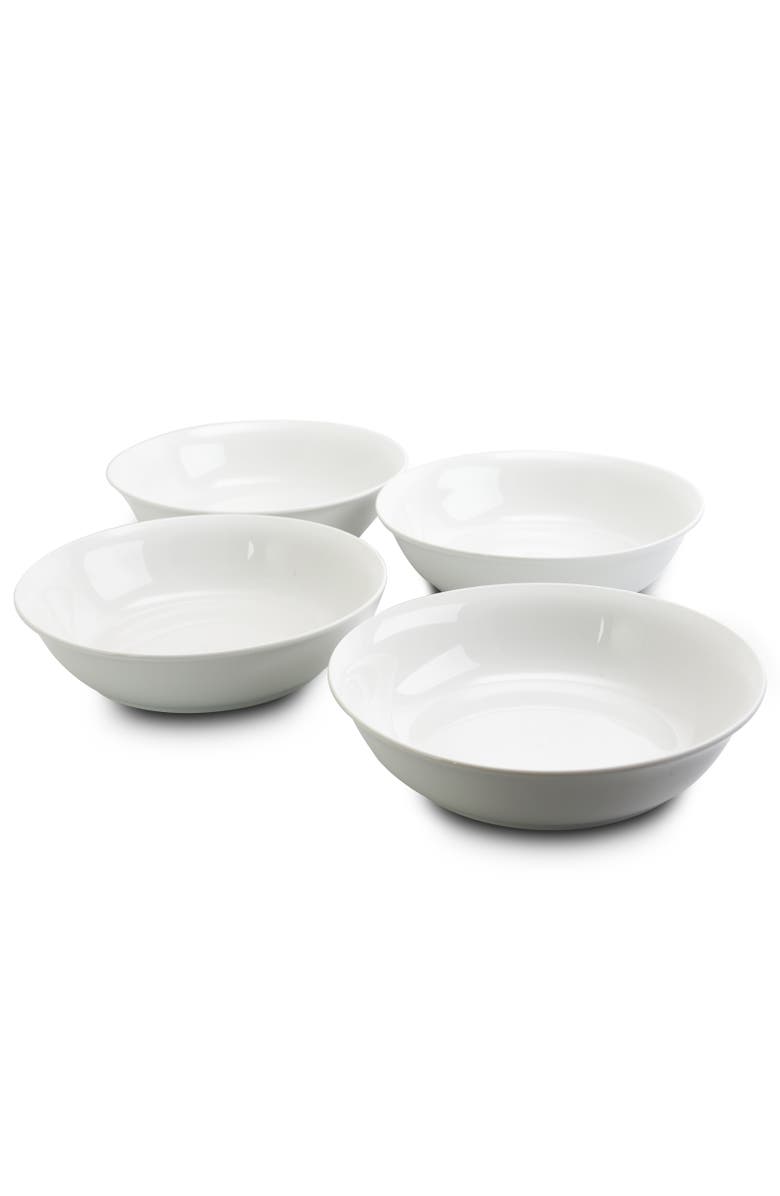 Gibson Home Wide 8.75 in. Stoneware Dinner and Serving Bowls , Set of 4, Main, color, White