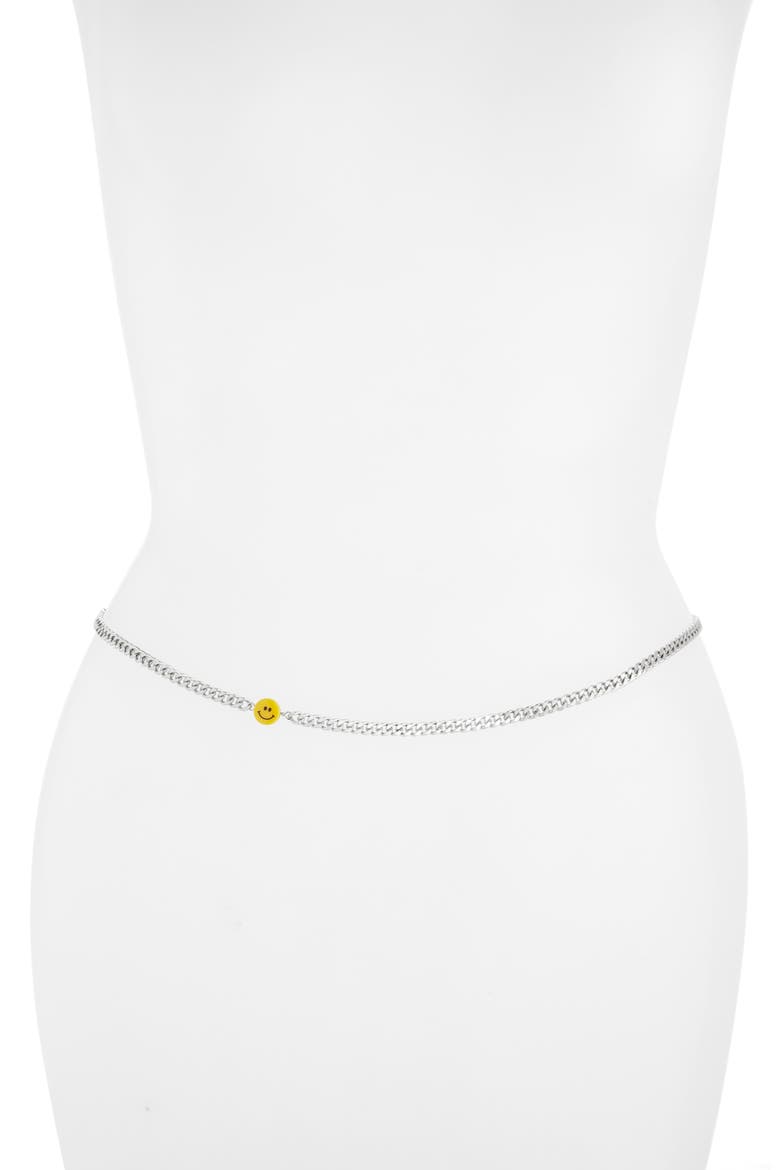 Smile All Day Belly Chain, Main, color, SILVER
