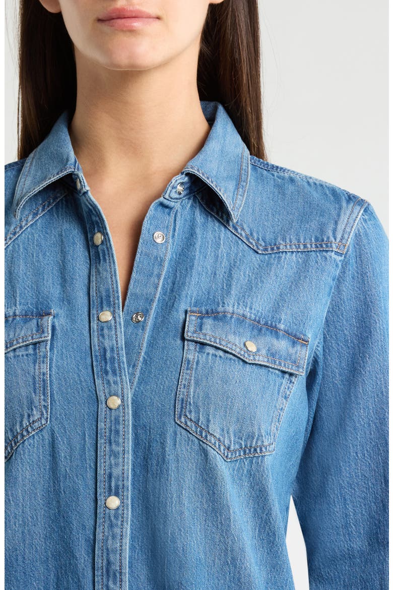 Long Sleeve Denim Shirtdress, Alternate, color, TAKE OUT WASH