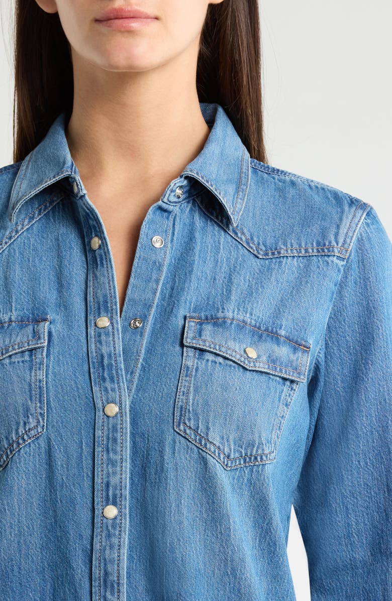 Lucky Brand Long Sleeve Denim Shirtdress, Alternate, color, Take Out Wash