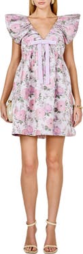 Endless Rose Bow Floral Print Minidress